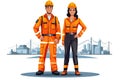 male and female construction worker AI generated