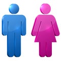 Male and female 3D door signs