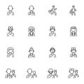 Male and female doctor line icons set Royalty Free Stock Photo