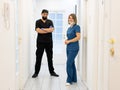 Male and female doctors in hospital , high quality photo