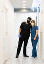Male and female doctors in hospital , high quality photo