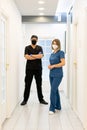 Male and female doctors in hospital , high quality photo