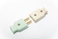 Male and female electrical plugs Royalty Free Stock Photo