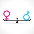 Male and female equality concept