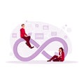 Male and female IT experts using agile programming technology Development Operations DevOps Methodology. Royalty Free Stock Photo