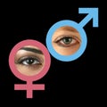 Male and female eyes Royalty Free Stock Photo