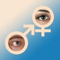 Male and female eyes Royalty Free Stock Photo