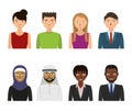 Male and female faces. Business people set