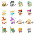 Male Female Fantasy RPG Game Character Vector Icons Set Vector Illustration Royalty Free Stock Photo