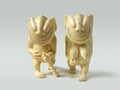 Male and female figurines Peliken Billiken, walrus bone