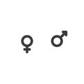 Male and female gender icon, Vector icon. Men and women symbol. Boy and girl sign. Sex symbol. Toilet print