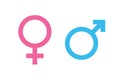 Male female gender icons. Man, woman gender symbol, sign Royalty Free Stock Photo