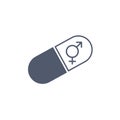 Male Female Gender Sign pill Capsule, illustration isolatedon white background