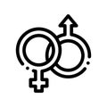 Male And Female Gender Sign Wedding Vector Icon