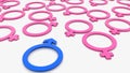 Male and Female gender signs on white Royalty Free Stock Photo