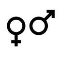 Male and Female gender symbol. Man and woman icon. Royalty Free Stock Photo