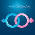 Male and female gender symbols Royalty Free Stock Photo