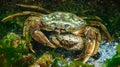 Male and female Green crab or Shore crab (Carcinus maenas, Carcinus aestuarii