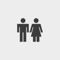 Male and female icon in a flat design in black color. Vector illustration eps10 Royalty Free Stock Photo