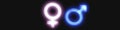 Male and female icon neon symbols together