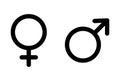 Male and female icon, symbol set. Website design vector illustration isolated on white background Royalty Free Stock Photo