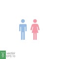 male and female icon, toilet, woman, people logo, flat style