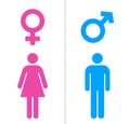 Male and Female Icons With Blue And Pink Color. Gender Symbol Vector Illustration Royalty Free Stock Photo