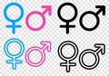 Male and female icons. Gender symbols Royalty Free Stock Photo