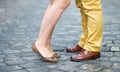 Male and female legs during a date Royalty Free Stock Photo