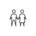 Male and female line icon Royalty Free Stock Photo