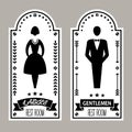 Male and Female Premium Restroom Symbol Signs Vector Collection Royalty Free Stock Photo