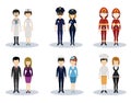 Male and female professional character vector set Royalty Free Stock Photo