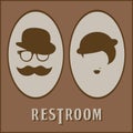 Male and Female Restroom Symbol Icon. Flat design.