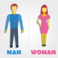 Male and Female Restroom Symbol Icon. Vector illustration