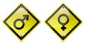 Male and female road sign