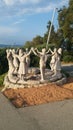 male female sculptures in montjuic park barcelona