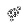 Male, female sex line icon Royalty Free Stock Photo