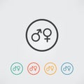 Male and female sex symbol - vector icon Royalty Free Stock Photo