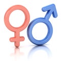 Male and female sex symbols isolated over white background Royalty Free Stock Photo