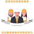 Male and female silhouettes of engineers Royalty Free Stock Photo