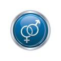 Male female symbol on the button