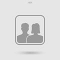Male and female symbol. Human profile icon or people icon. Man and woman sign and symbol. Vector Royalty Free Stock Photo
