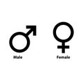 Male And Female Symbol icons. Gender icon. vector sign isolated on a white background illustration Royalty Free Stock Photo