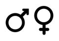 Male and female symbol. Male and female gender icons
