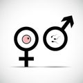 Male female symbol procreation Royalty Free Stock Photo