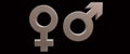 Male and female symbols 3d rendering