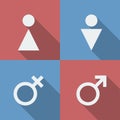 Male and Female symbols, icons, signs