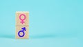 Male and female symbols. Pink and blue female and male signs. Ge Royalty Free Stock Photo