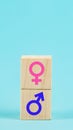 Male and female symbols. Pink and blue female and male signs. Ge Royalty Free Stock Photo