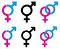 Male and female sex symbols Royalty Free Stock Photo